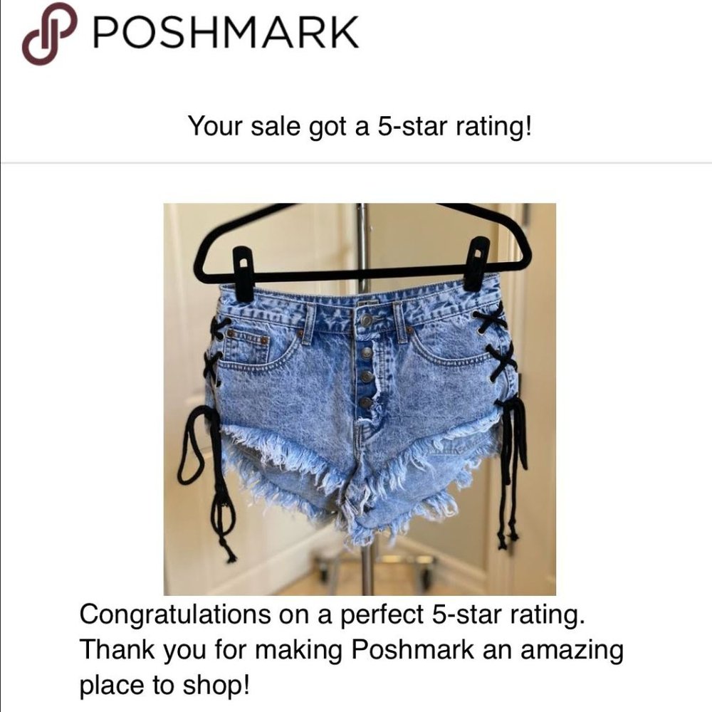 Cut off jean denim shorts with tie detail XS NWT - Picture 6 of 15